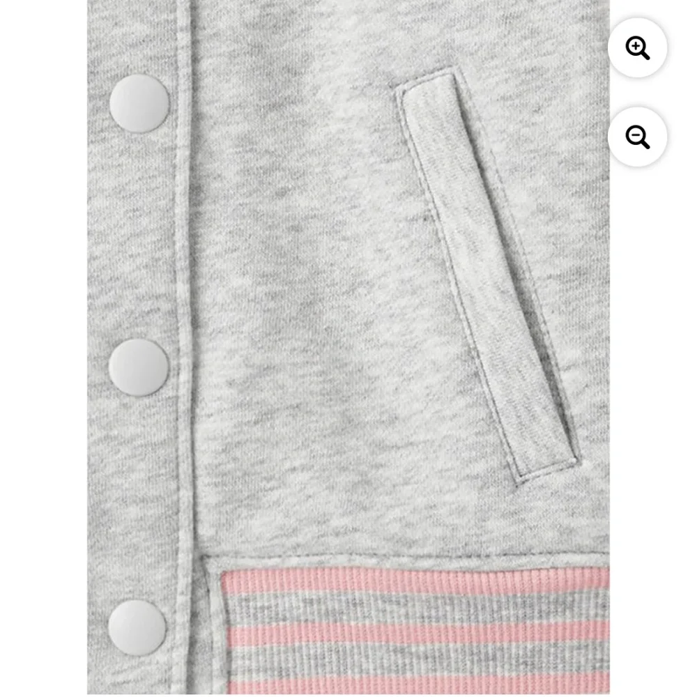 The Children’s Place Toddler Girls Pink/Gray Varsity Bomber Jacket 5T NWT